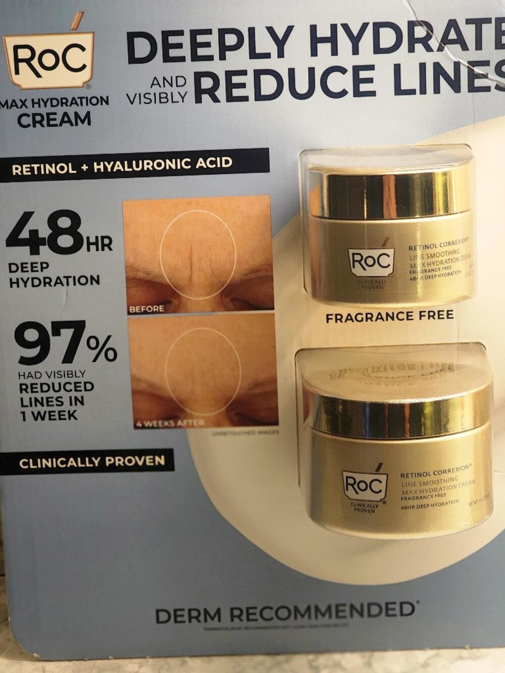 RoC Retinol Correxion Max Hydration Cream, 1.7 oz & 3.4 oz " Original Packaging
